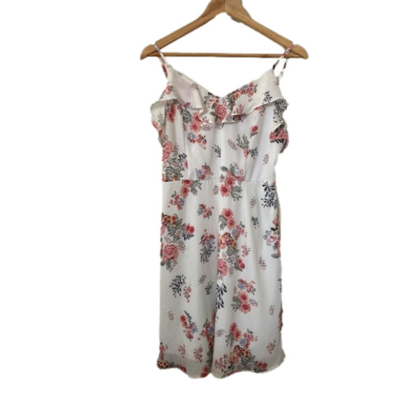 Altar’d state floral ruffled sleeveless midi dress flowy lined large - Picture 1 of 11